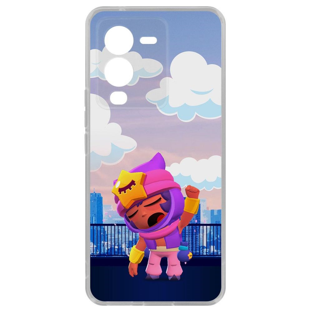 

Чехол-накладка Кейс Brawl Stars-Сэнди для Vivo V25 Pro, Прозрачный