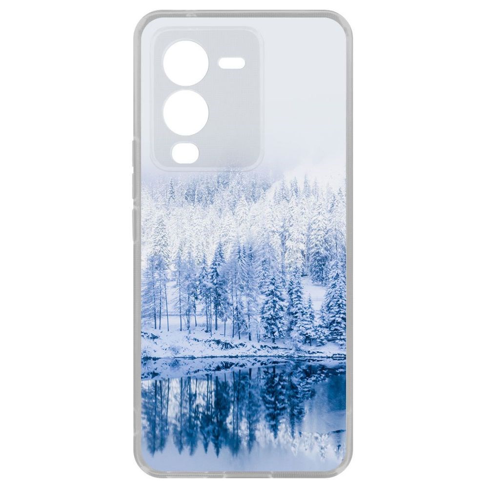 

Чехол-накладка Кейс Зимняя река для Vivo V25 Pro, Прозрачный