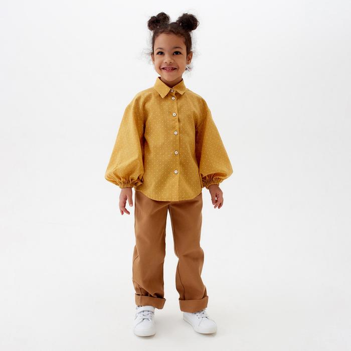

Рубашка для девочки MINAKU: Cotton collection, горчичный, 116, MINAKU: Cotton collection