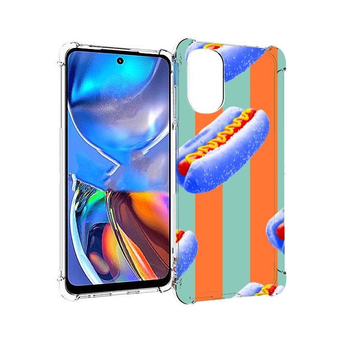 Чехол MyPads синие хотдоги для Motorola Moto E32