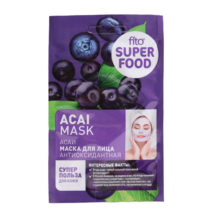 

Маска для лица "FITO SUPERFOOD" антиоксидантная, "Асаи", 10 мл
