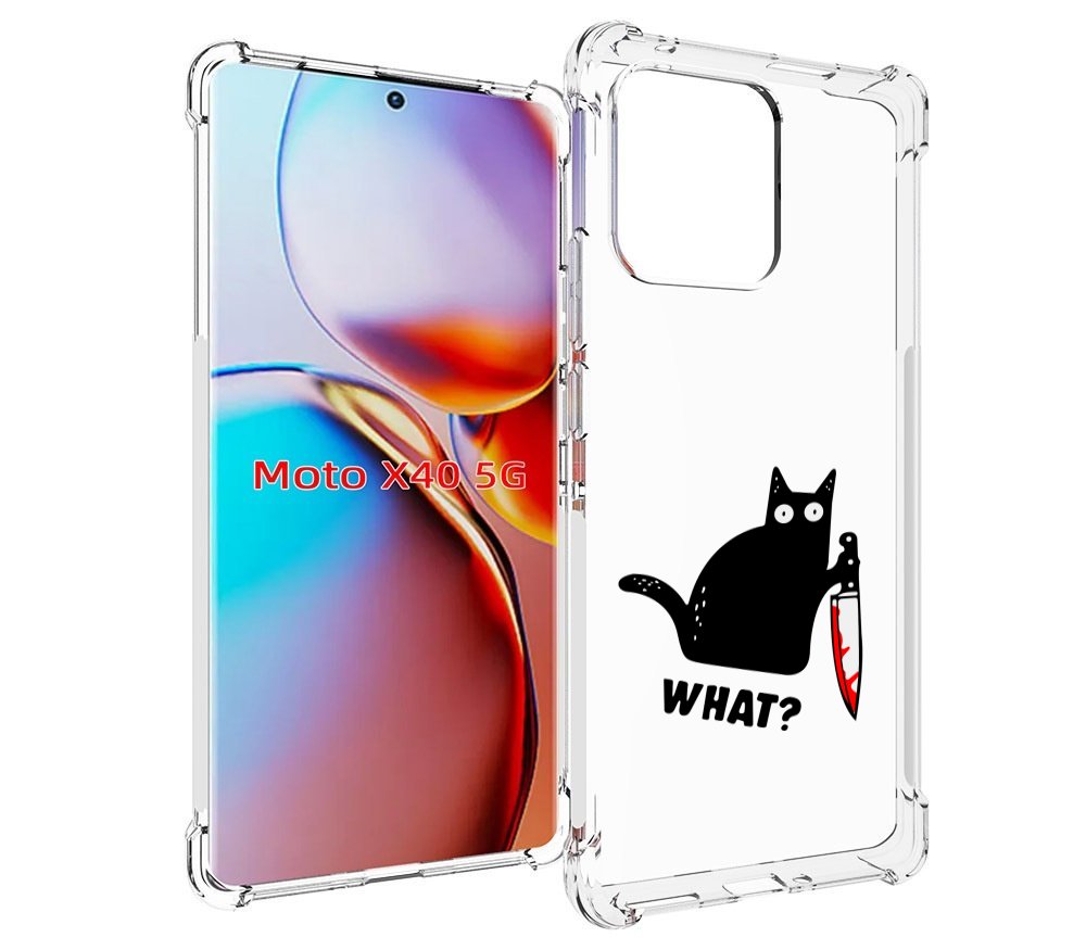 

Чехол MyPads котик-убийца для Motorola Moto X40, Прозрачный, Tocco