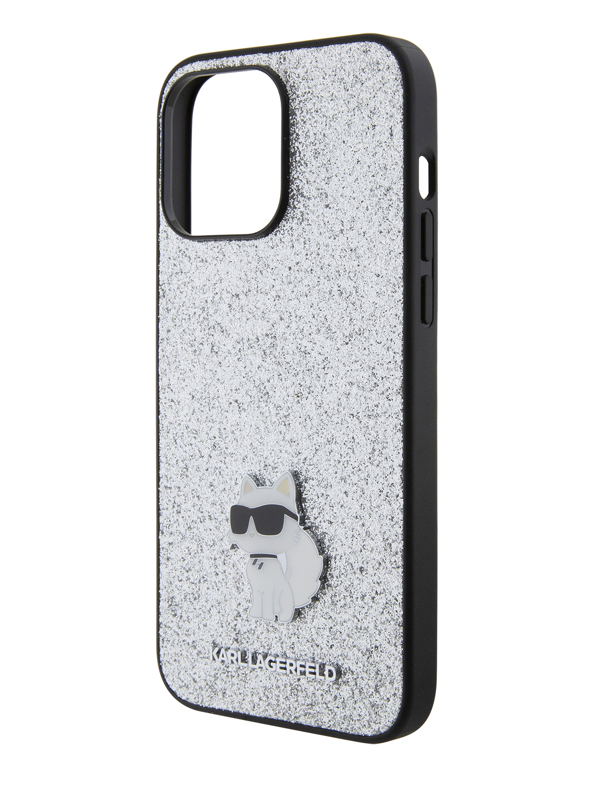 Чехол Karl Lagerfeld для iPhone 15 Pro Max NFT Choupette Metal Hard Silver