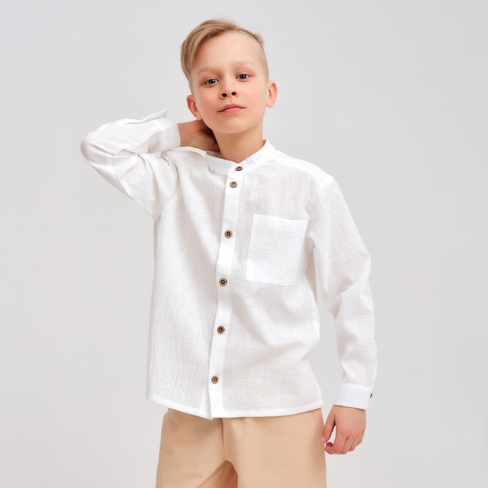 

Рубашка для мальчика MINAKU: Cotton Collection, белый, 158, MINAKU: Cotton collection