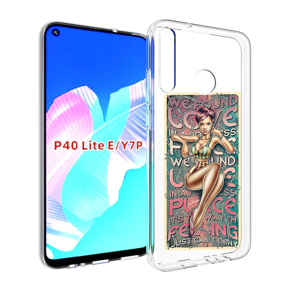 

Чехол бампер MyPads постер-рианна для Huawei P40 Lite E, Прозрачный, Tocco
