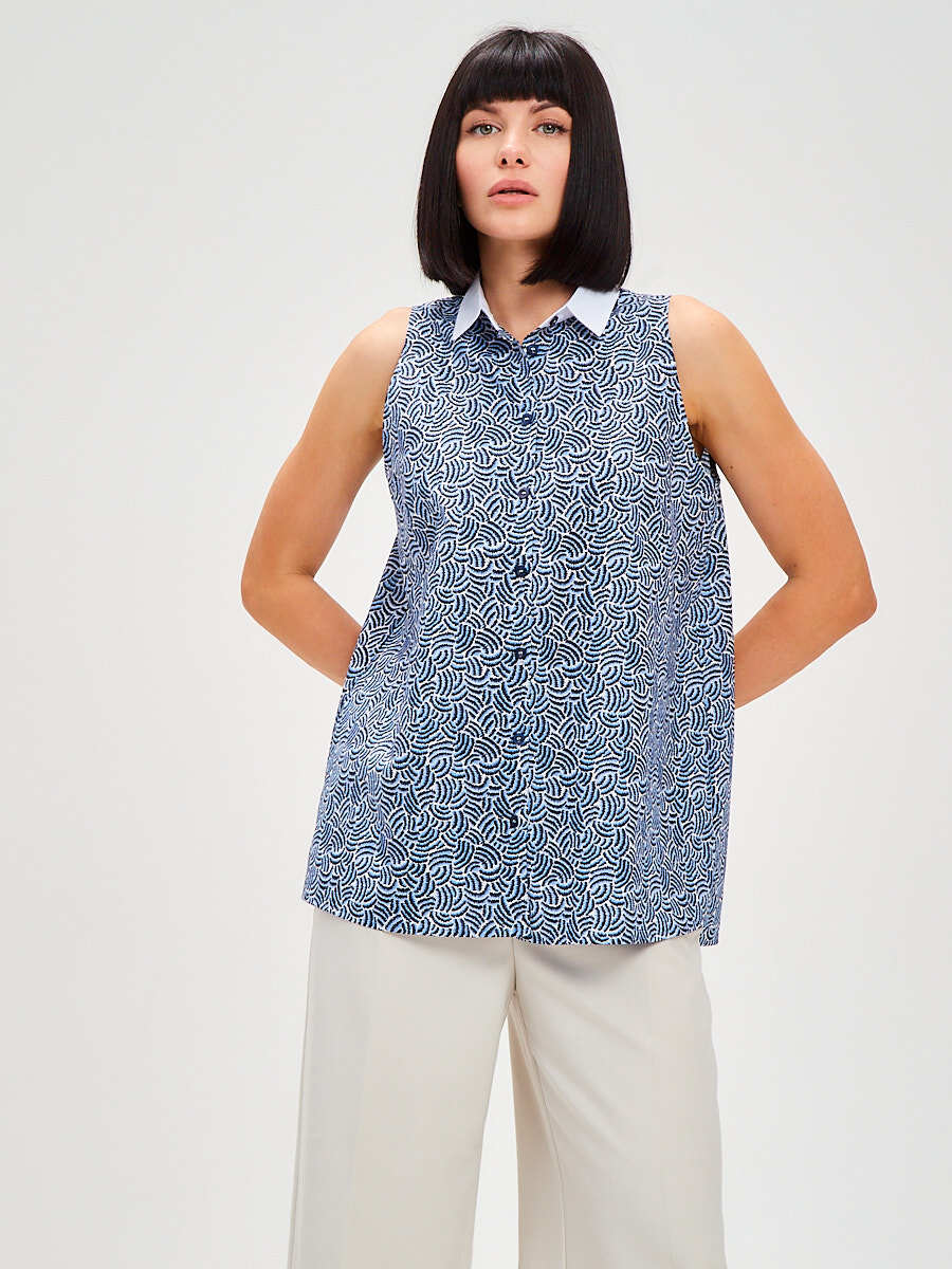 

Блуза женская KATHARINA KROSS 00-00003842 синяя 52, Синий, 00-00003842