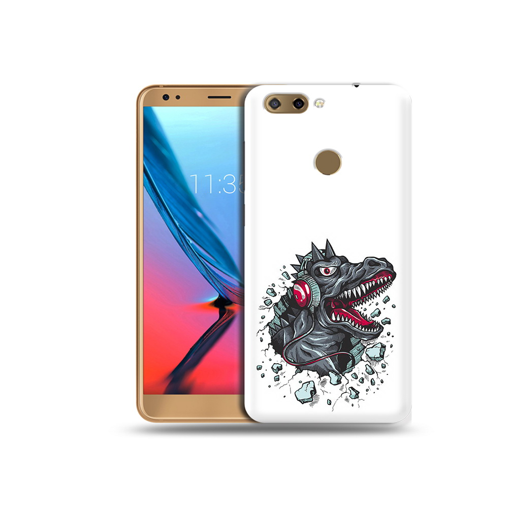 

Чехол MyPads Tocco для ZTE Blade V9 Нарисованный динозавр в наушниках (PT106427.464.124), Прозрачный, Tocco