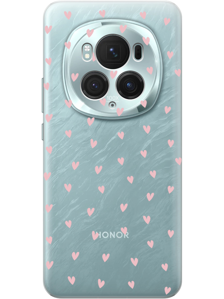 

Силиконовый чехол на Honor Magic6 Pro с принтом "Розовые сердечки" прозрачный, Прозрачный;розовый, 782623491