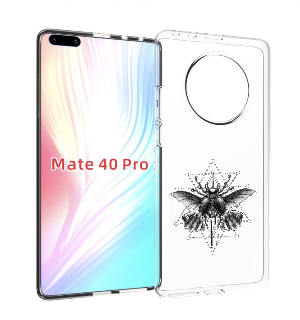 

Чехол MyPads скарабей для Huawei Mate 40 Pro (NOH-NX9), Прозрачный, Tocco