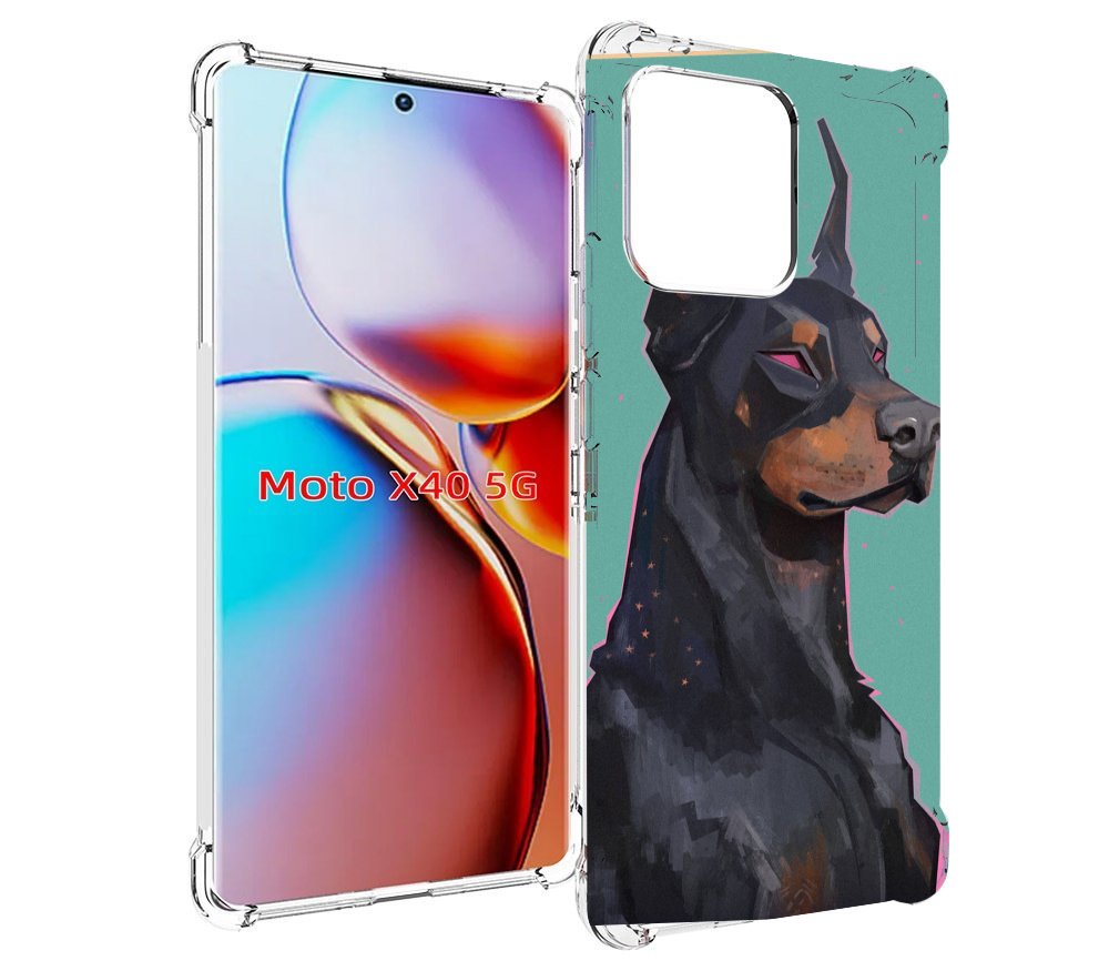 

Чехол MyPads красивый-доберман для Motorola Moto X40, Прозрачный, Tocco