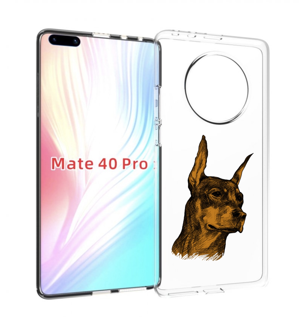 

Чехол MyPads скетч доберман для Huawei Mate 40 Pro (NOH-NX9), Прозрачный, Tocco