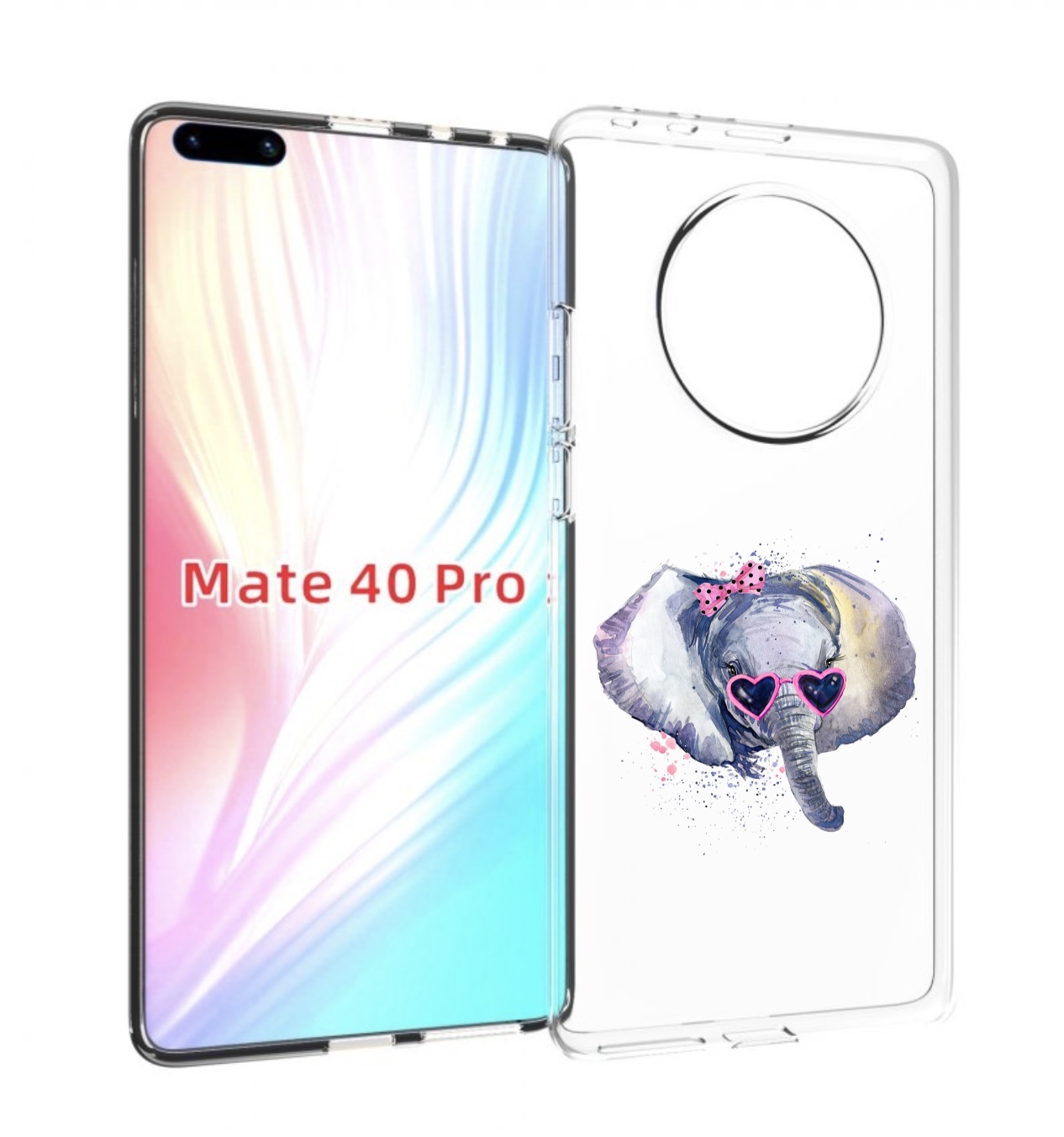

Чехол MyPads слоник в очках для Huawei Mate 40 Pro (NOH-NX9), Прозрачный, Tocco
