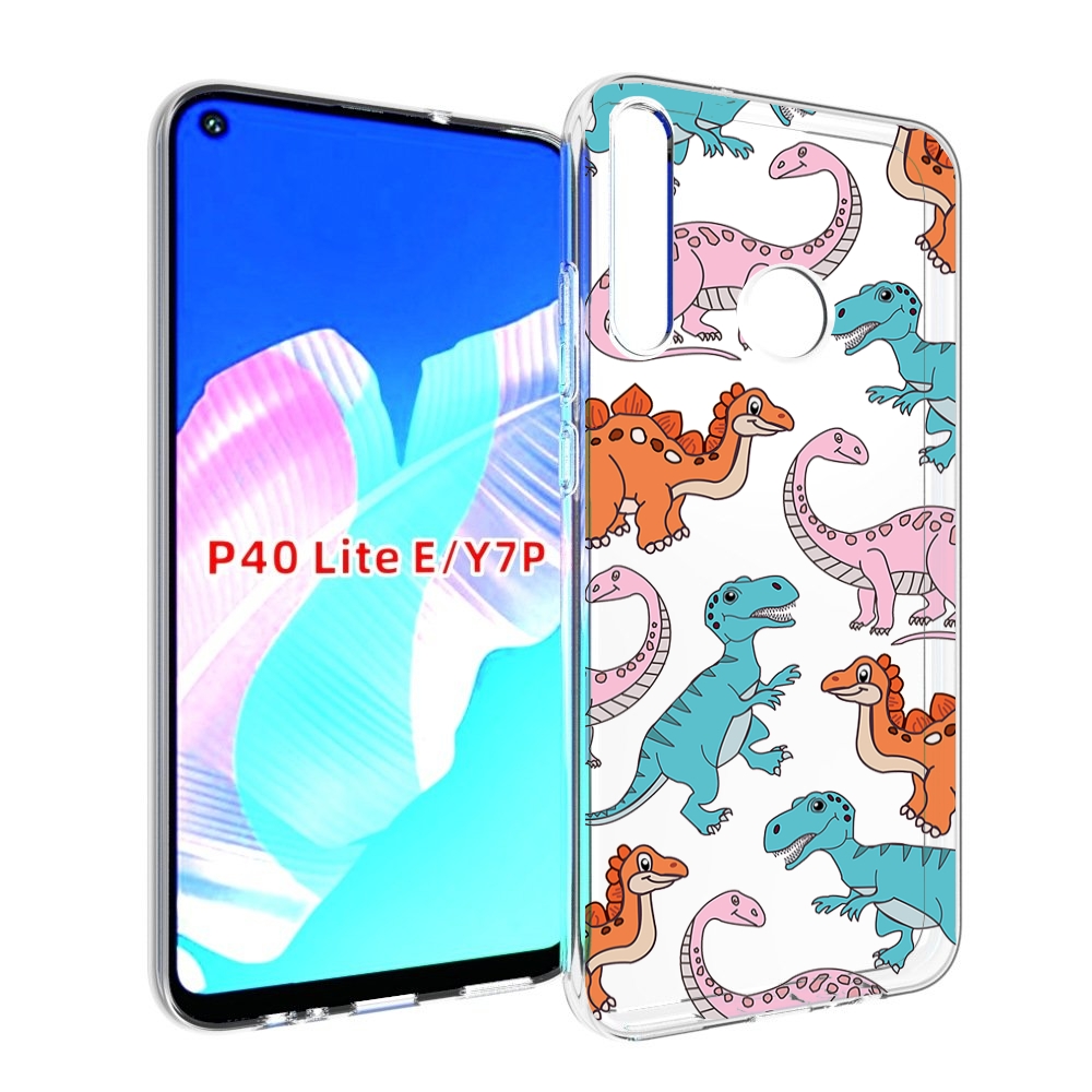 

Чехол бампер MyPads разные-динозаврики для Huawei P40 Lite E, Прозрачный, Tocco