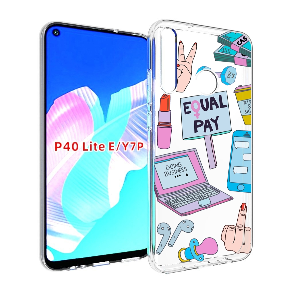 

Чехол бампер MyPads разные-штучки для Huawei P40 Lite E, Прозрачный, Tocco