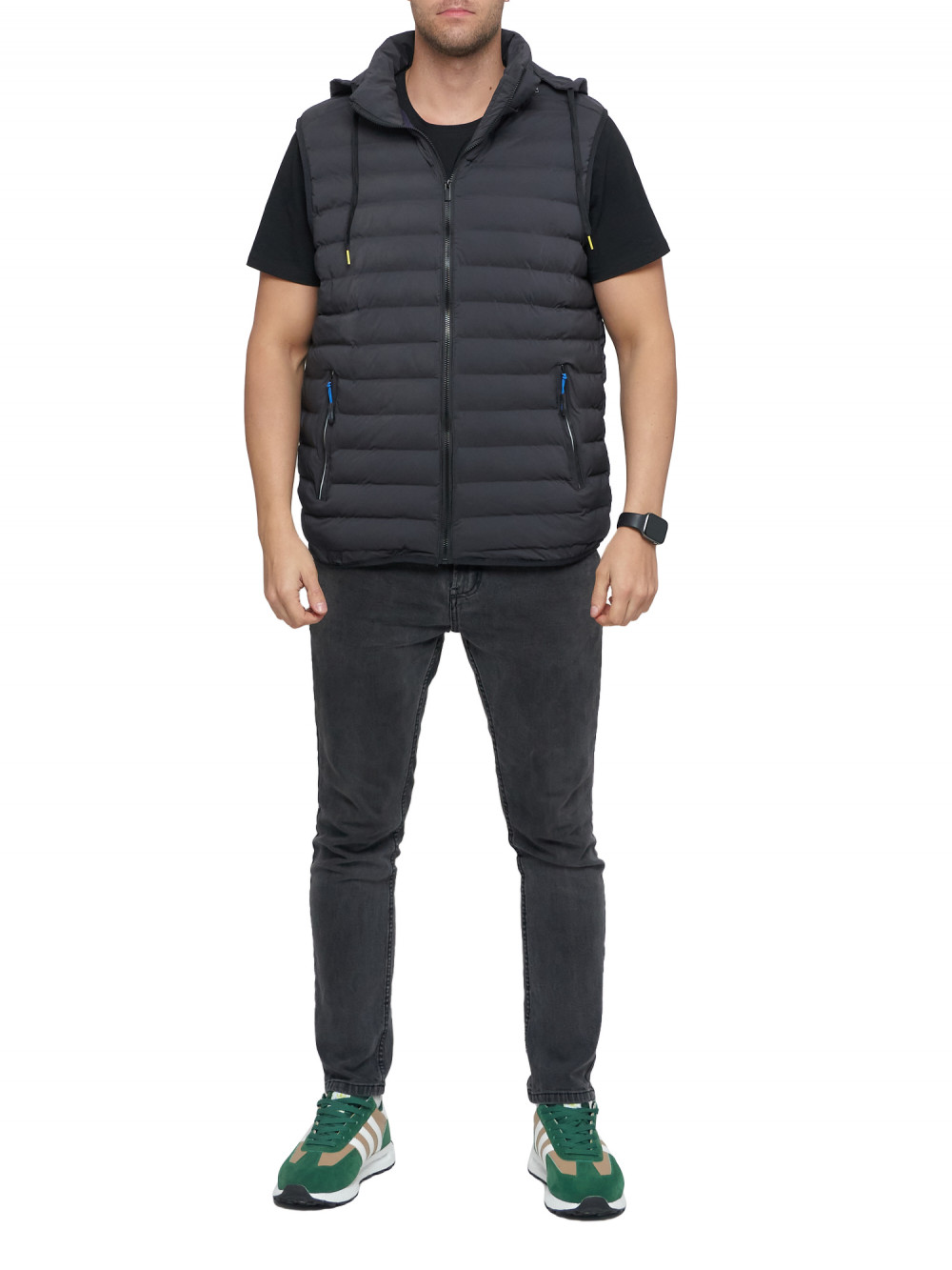 

Утепленный жилет мужской NoBrand AD1022 черный 56 RU, AD1022