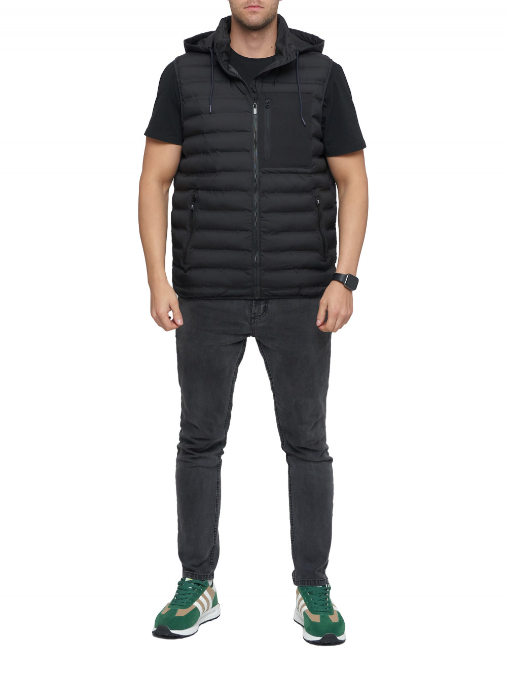 

Утепленный жилет мужской NoBrand AD1081 черный 48 RU, AD1081