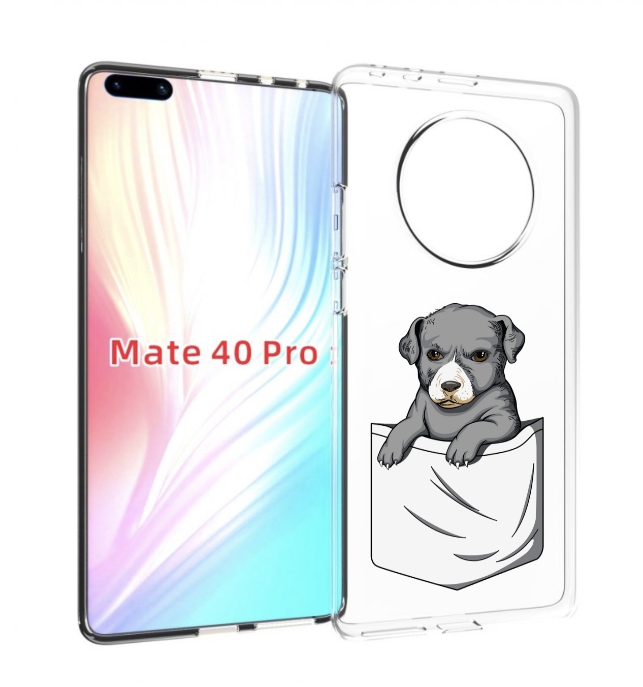 

Чехол MyPads собачка в кармане для Huawei Mate 40 Pro (NOH-NX9), Прозрачный, Tocco
