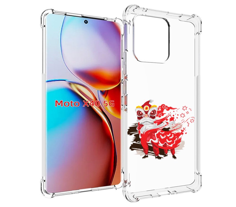 

Чехол MyPads красный-карнавал для Motorola Moto X40, Прозрачный, Tocco