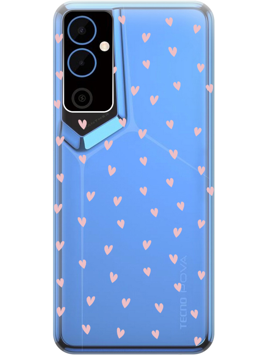 

Силиконовый чехол на Tecno Pova Neo 2 с принтом "Розовые сердечки" прозрачный, Прозрачный;розовый, 778682491
