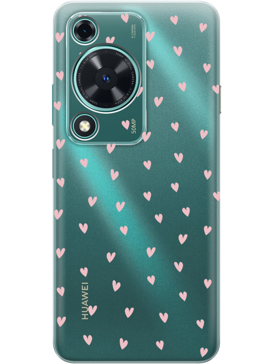 

Силиконовый чехол на Huawei nova Y72 с принтом "Розовые сердечки" прозрачный, Прозрачный;розовый, 785977891