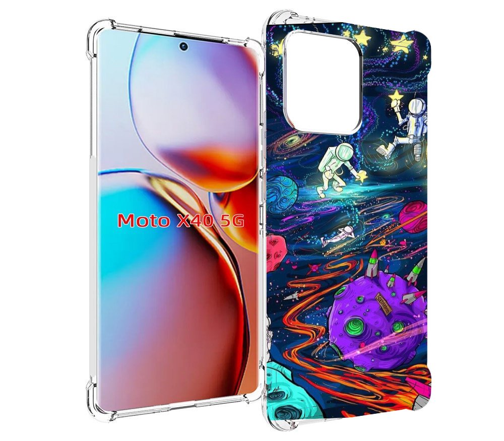 

Чехол MyPads красочный космос для Motorola Moto X40, Прозрачный, Tocco
