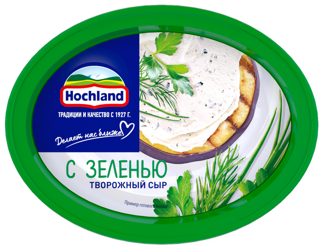 Сыр творожный Hochland с зеленью, 60%, 140 г