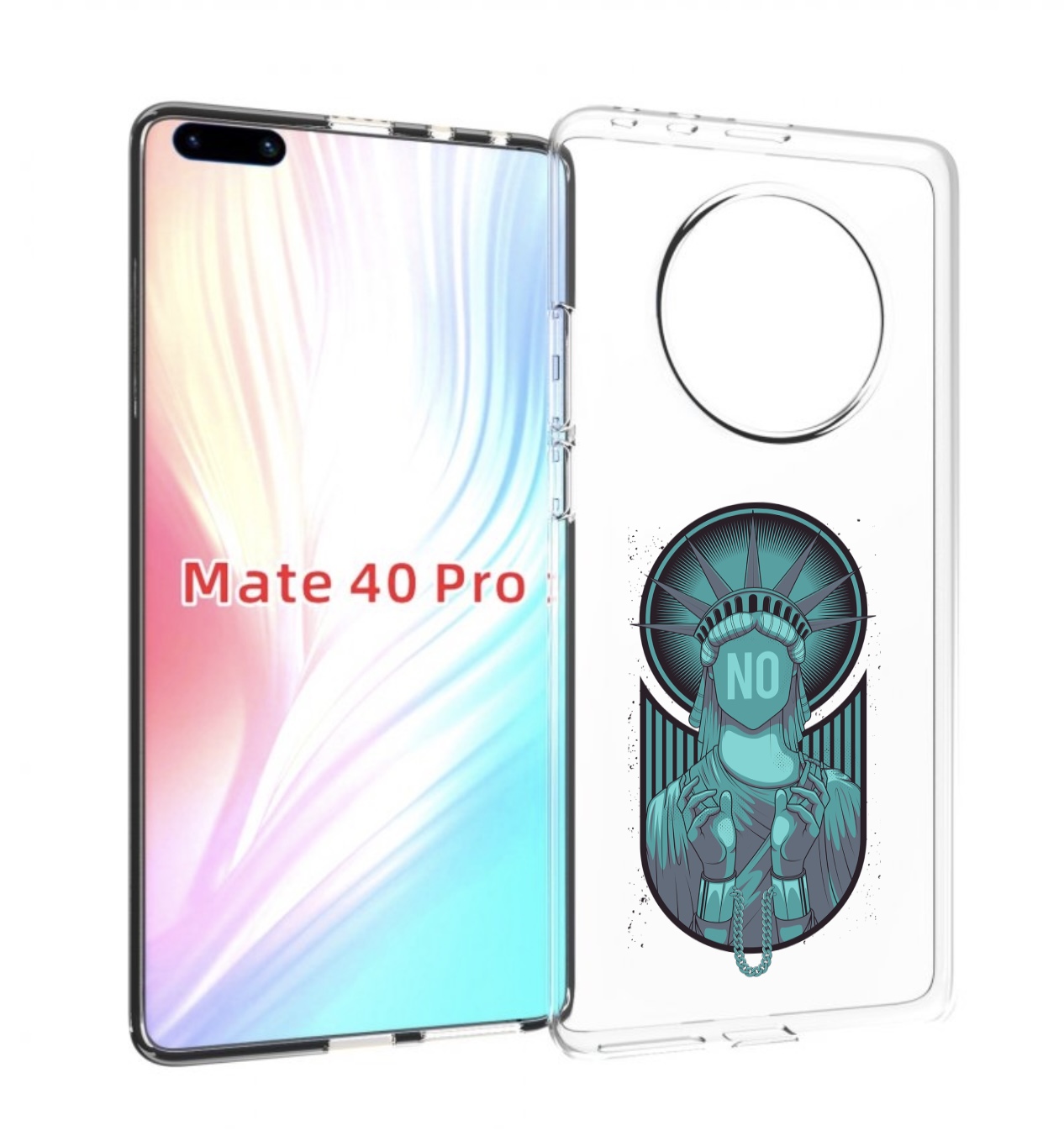

Чехол MyPads статуя свободы зеленый для Huawei Mate 40 Pro (NOH-NX9), Прозрачный, Tocco
