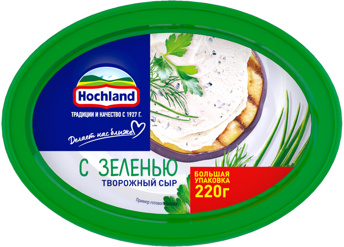 

Сыр творожный Hochland с зеленью, 60%, 220 г