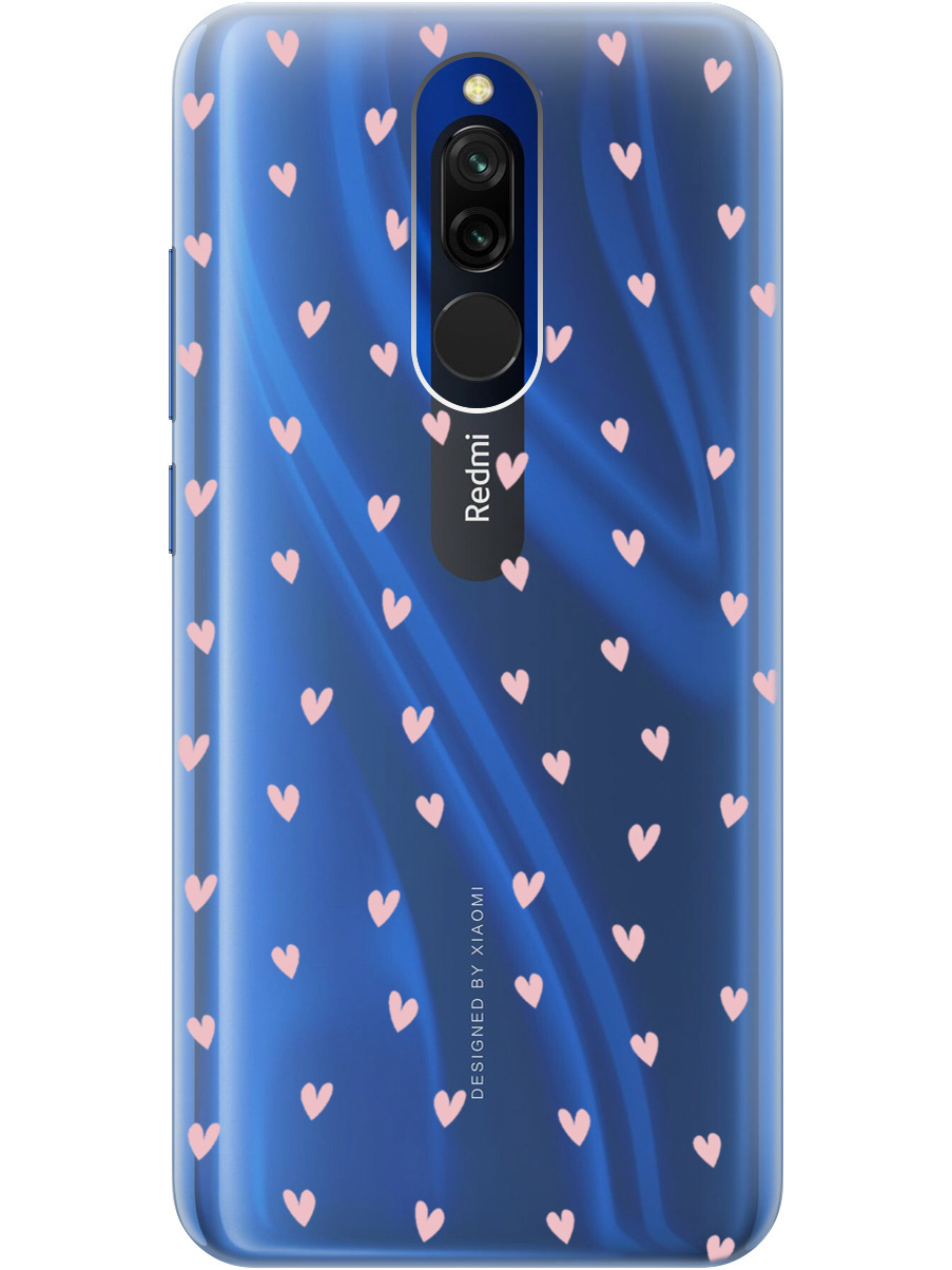 

Силиконовый чехол на Xiaomi Redmi 8 с принтом "Розовые сердечки" прозрачный, Прозрачный;розовый, 722204591