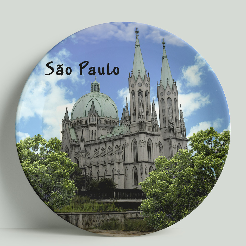 Декоративная тарелка WortekDesign Бразилия-Сан Пауло, 20 см