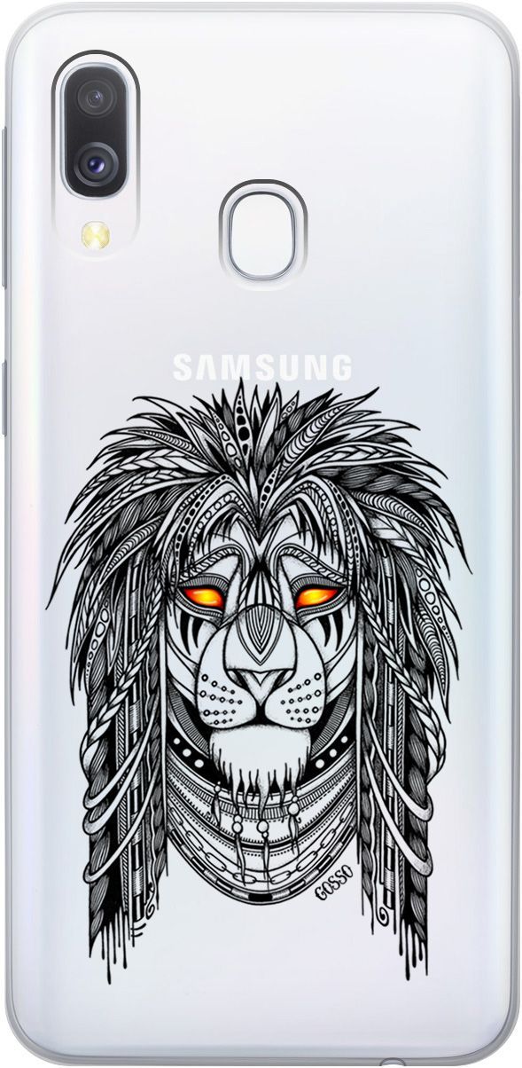 

Силиконовый чехол на Samsung Galaxy A40 с 3D принтом "Grand Leo" прозрачный, Прозрачный;красный, 0
