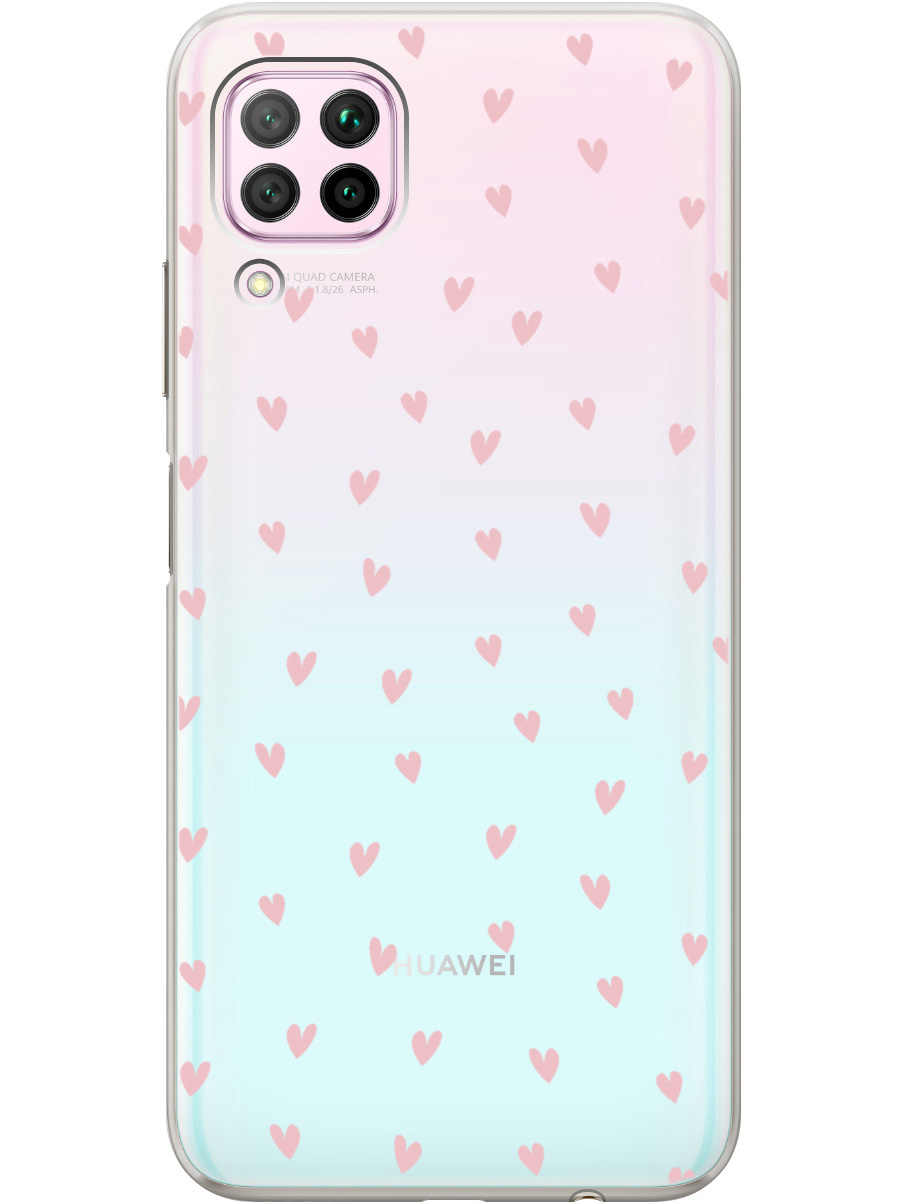 

Силиконовый чехол на Huawei P40 Lite с принтом "Розовые сердечки" прозрачный, Прозрачный;розовый, 722839791
