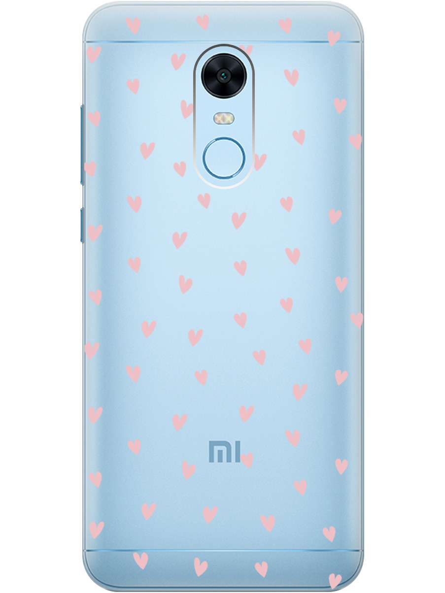 

Силиконовый чехол на Xiaomi Redmi 5 Plus с принтом "Розовые сердечки" прозрачный, Прозрачный;розовый, 717097591