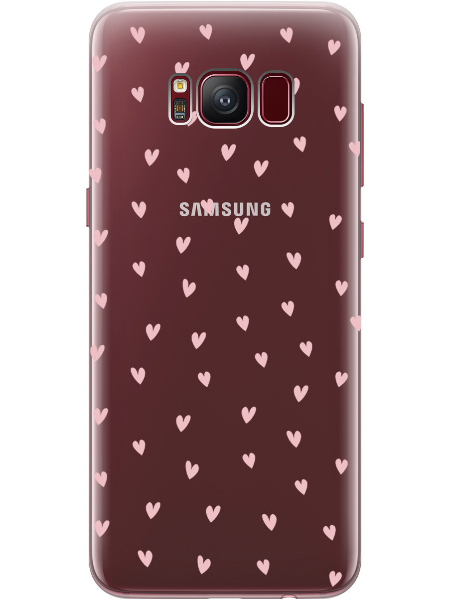 

Силиконовый чехол на Samsung Galaxy S8 с принтом "Розовые сердечки" прозрачный, Прозрачный;розовый, 713984591
