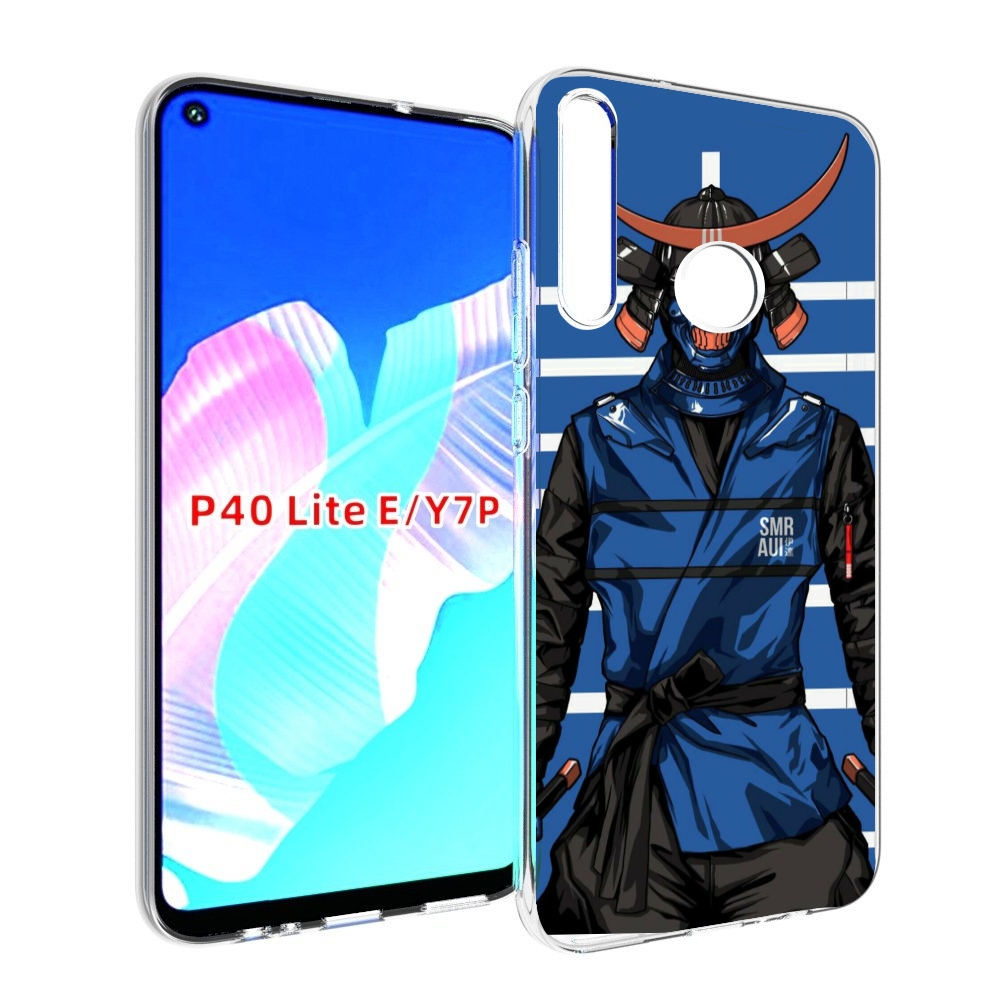 Чехол бампер MyPads самурай в синей форме для Huawei P40 Lite E