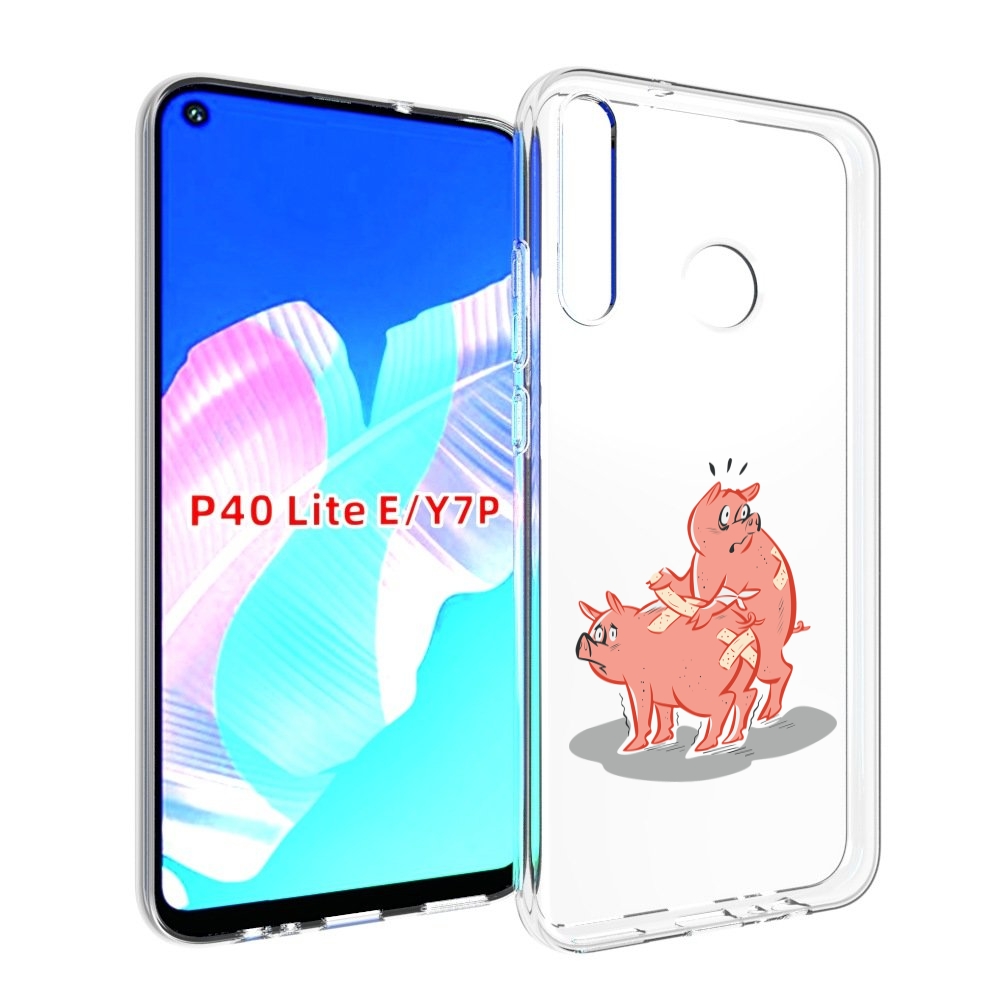 Чехол бампер MyPads свинки-с-пластырями для Huawei P40 Lite E