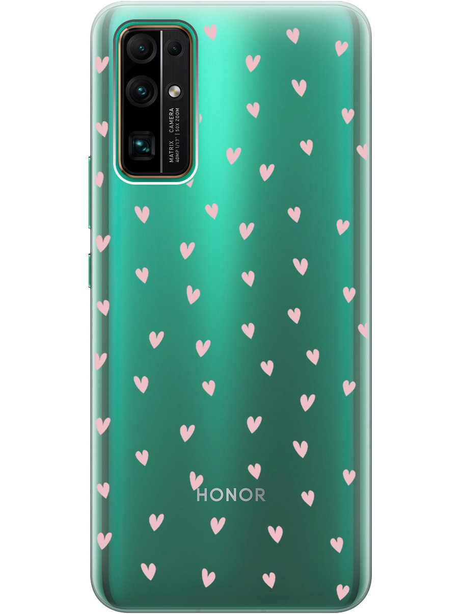 

Силиконовый чехол на Honor 30 с принтом "Розовые сердечки" прозрачный, Прозрачный;розовый, 722945891