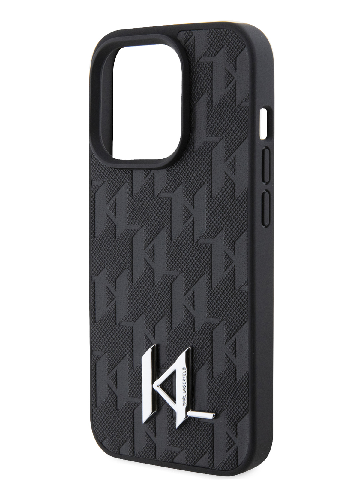 Чехол Karl Lagerfeld для iPhone 15 Pro Monogram Metal logo Hard Black