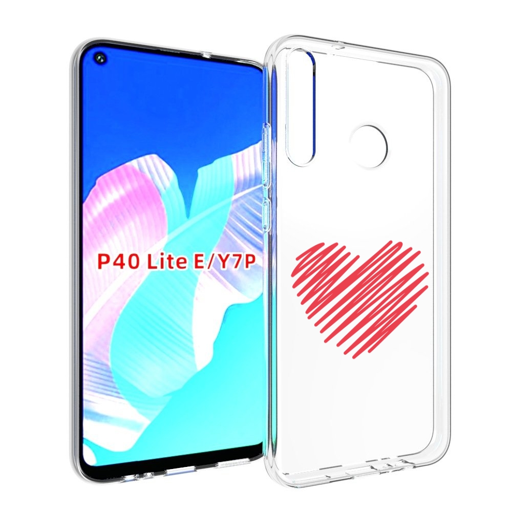 

Чехол бампер MyPads сердечко-одной-линией для Huawei P40 Lite E, Прозрачный, Tocco
