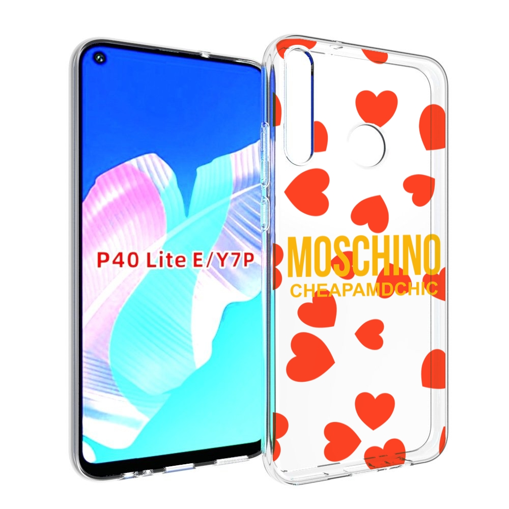

Чехол бампер MyPads сердца-москино для Huawei P40 Lite E, Прозрачный, Tocco