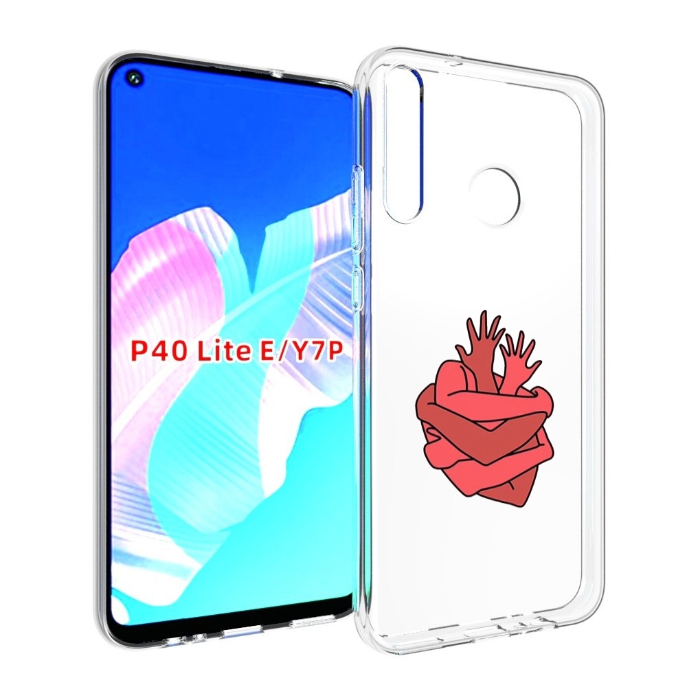 

Чехол бампер MyPads сердце из ручек для Huawei P40 Lite E, Прозрачный, Tocco