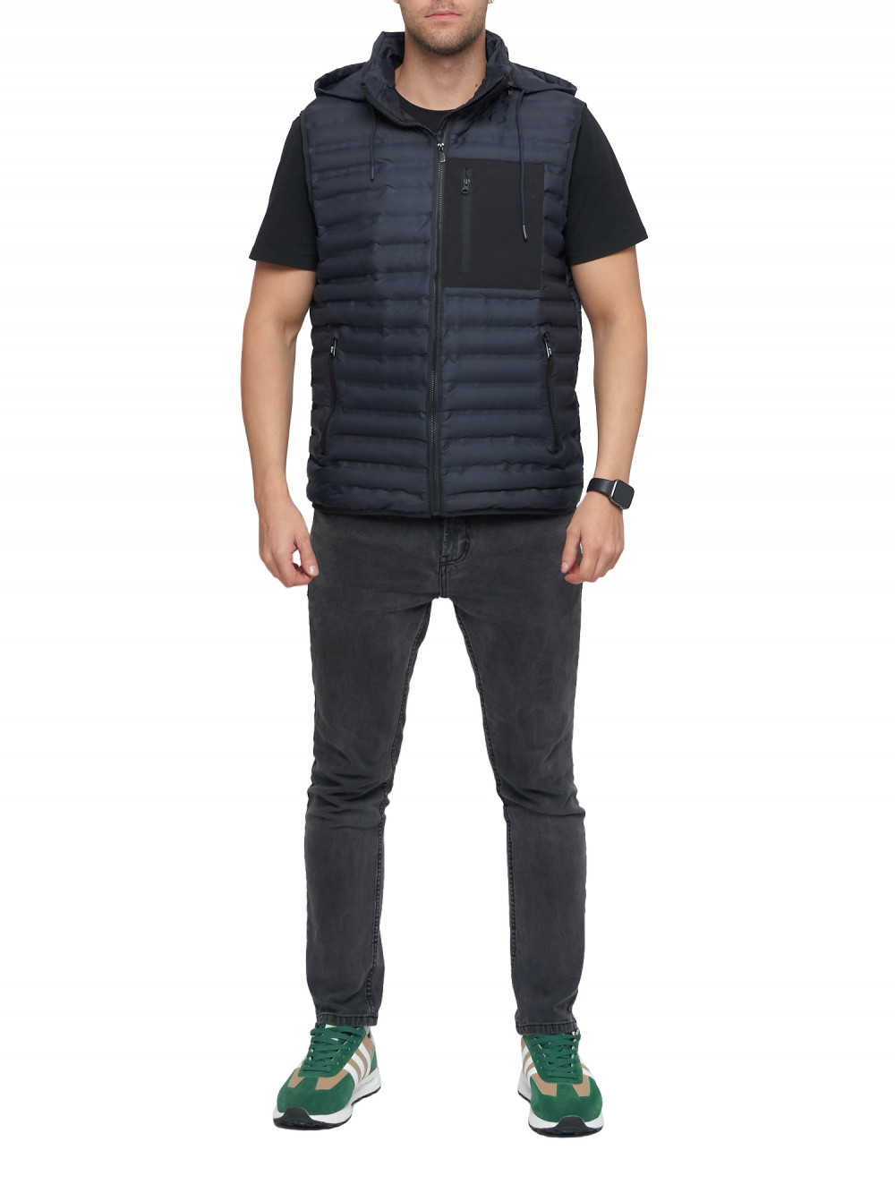 

Утепленный жилет мужской NoBrand AD1081 синий 50 RU, AD1081