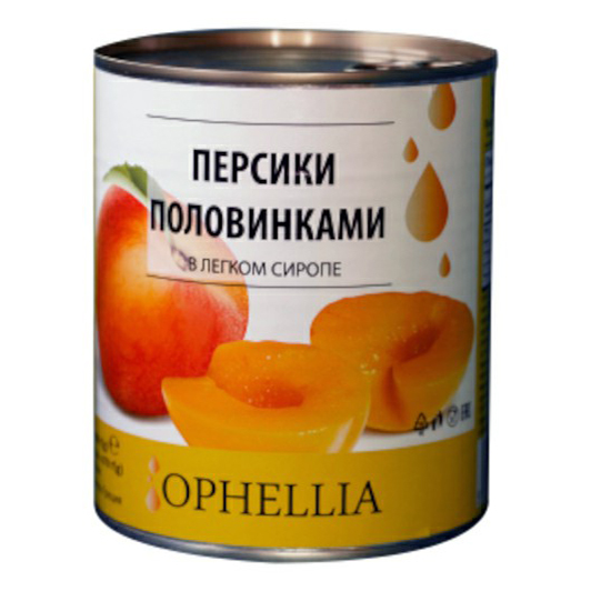 фото Персики ophellia половинки в сиропе 820 г