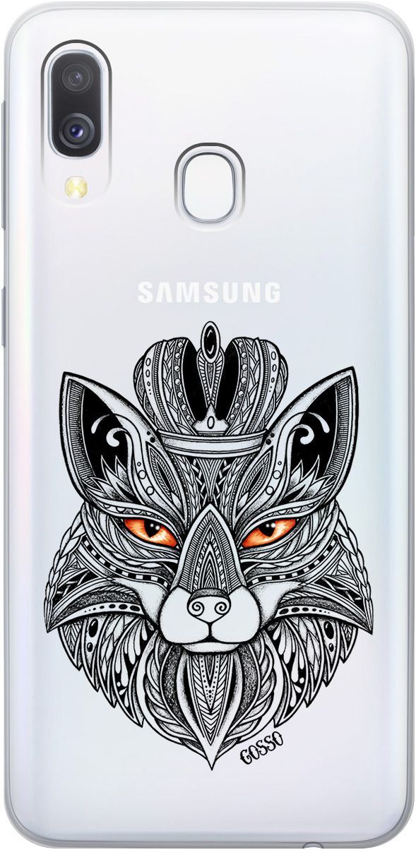 

Силиконовый чехол на Samsung Galaxy A40 с 3D принтом "Fox Queen" прозрачный, 0