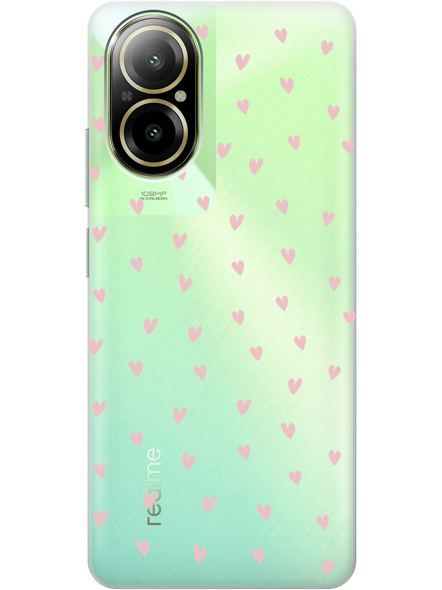 

Силиконовый чехол на Realme C67 с принтом "Розовые сердечки" прозрачный, Прозрачный;розовый, 780484691