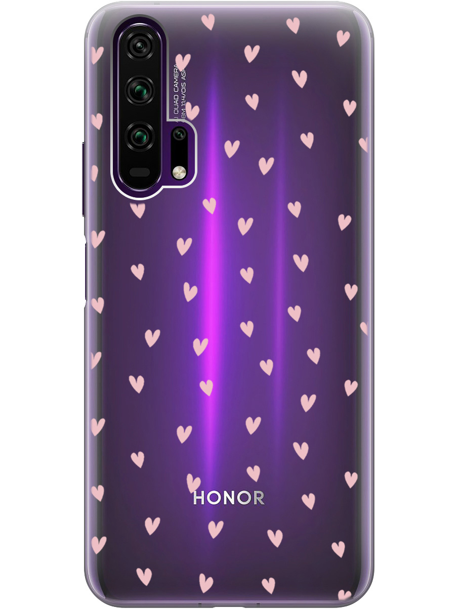 

Силиконовый чехол на Honor 20 Pro с принтом "Розовые сердечки" прозрачный, Прозрачный;розовый, 721700791