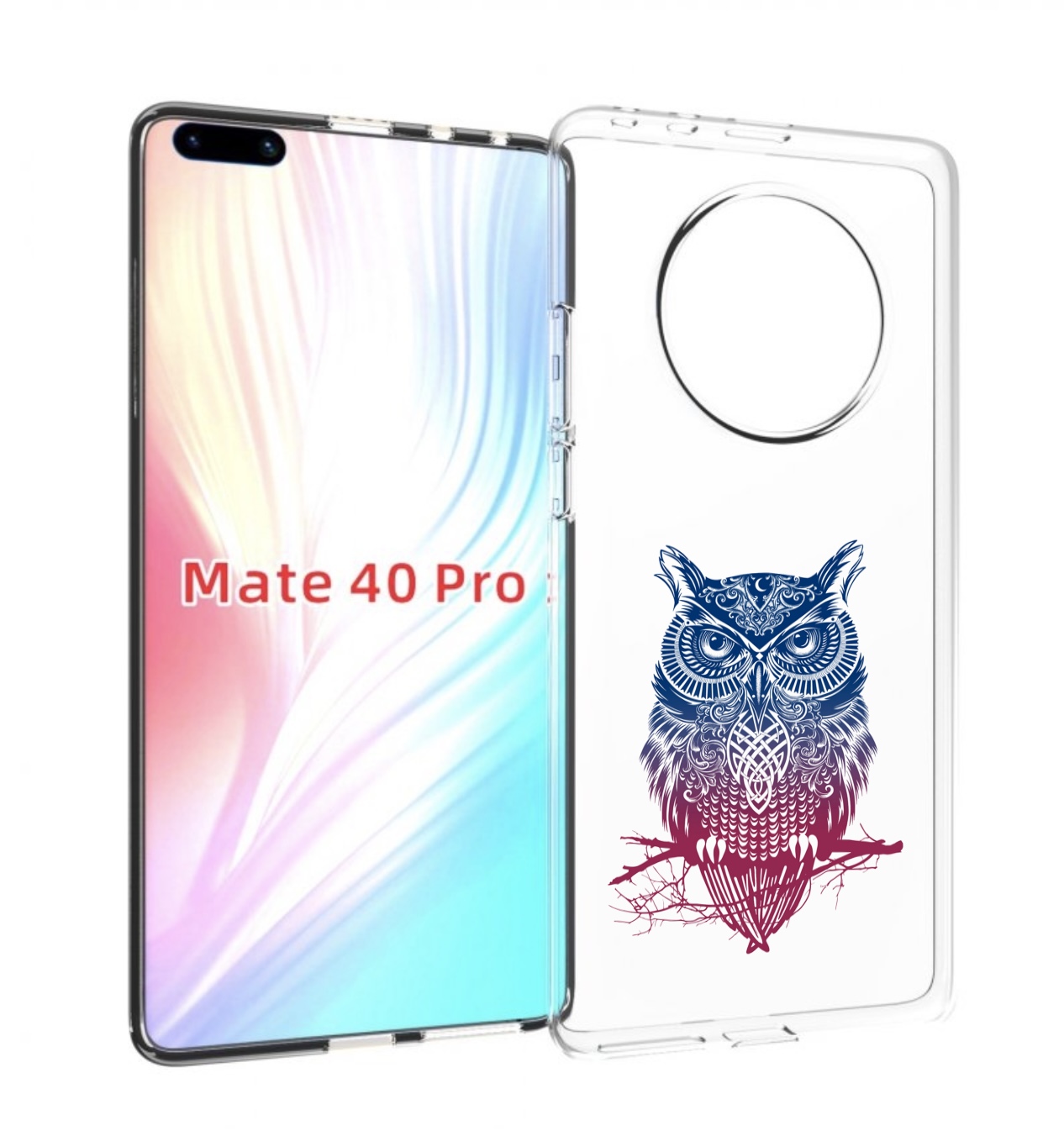 

Чехол MyPads хиппи сова для Huawei Mate 40 Pro (NOH-NX9), Прозрачный, Tocco