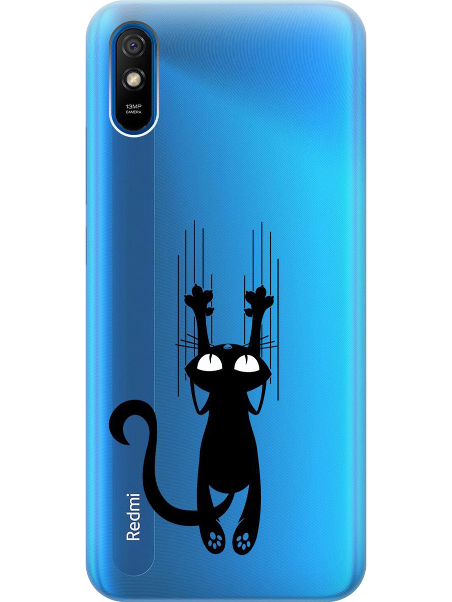 

Силиконовый чехол на Xiaomi Redmi 9A с принтом "Кошечка царапка" прозрачный, Прозрачный;черный, 723276971