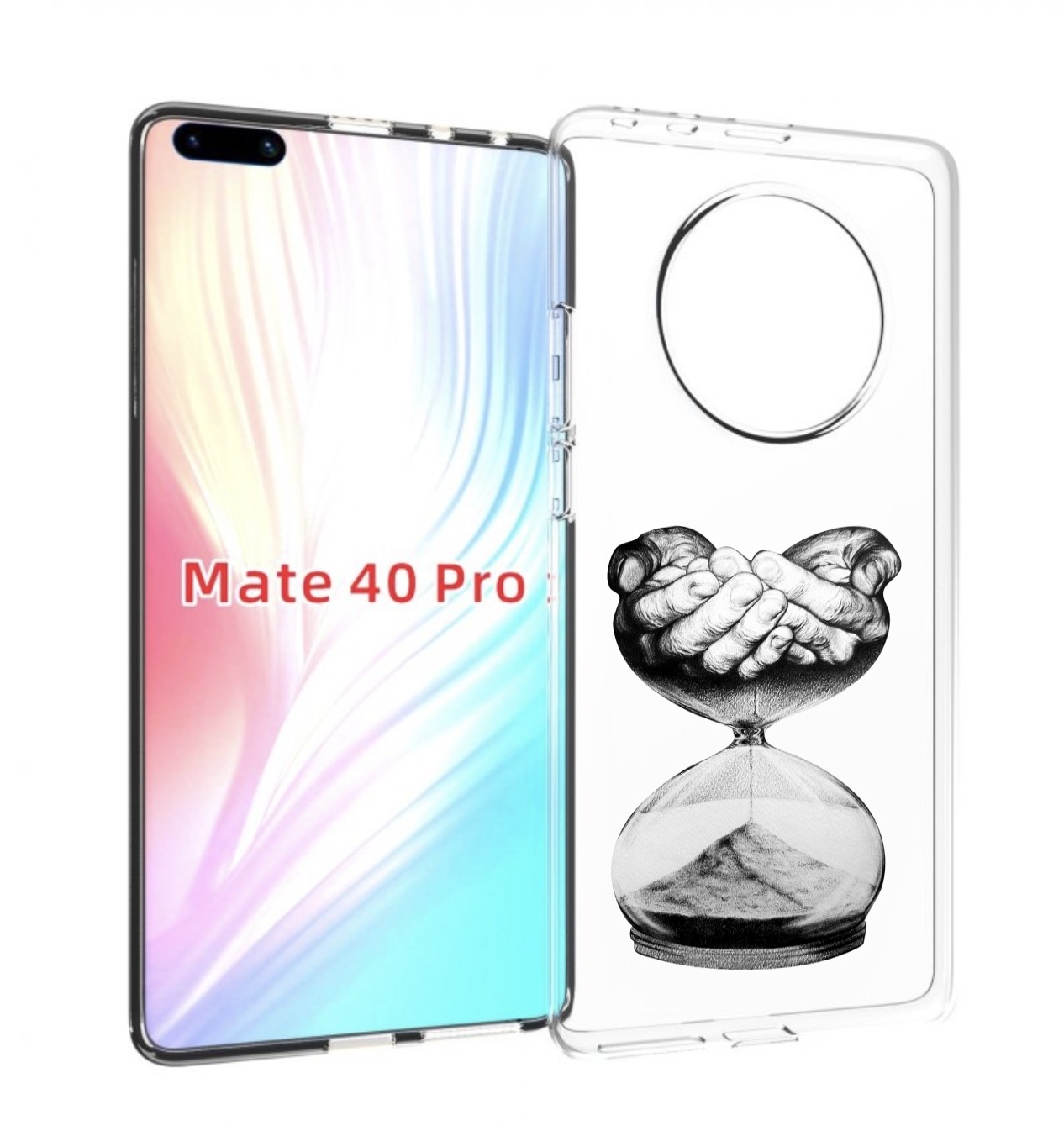 Чехол MyPads часы жизни черно белый для Huawei Mate 40 Pro (NOH-NX9)