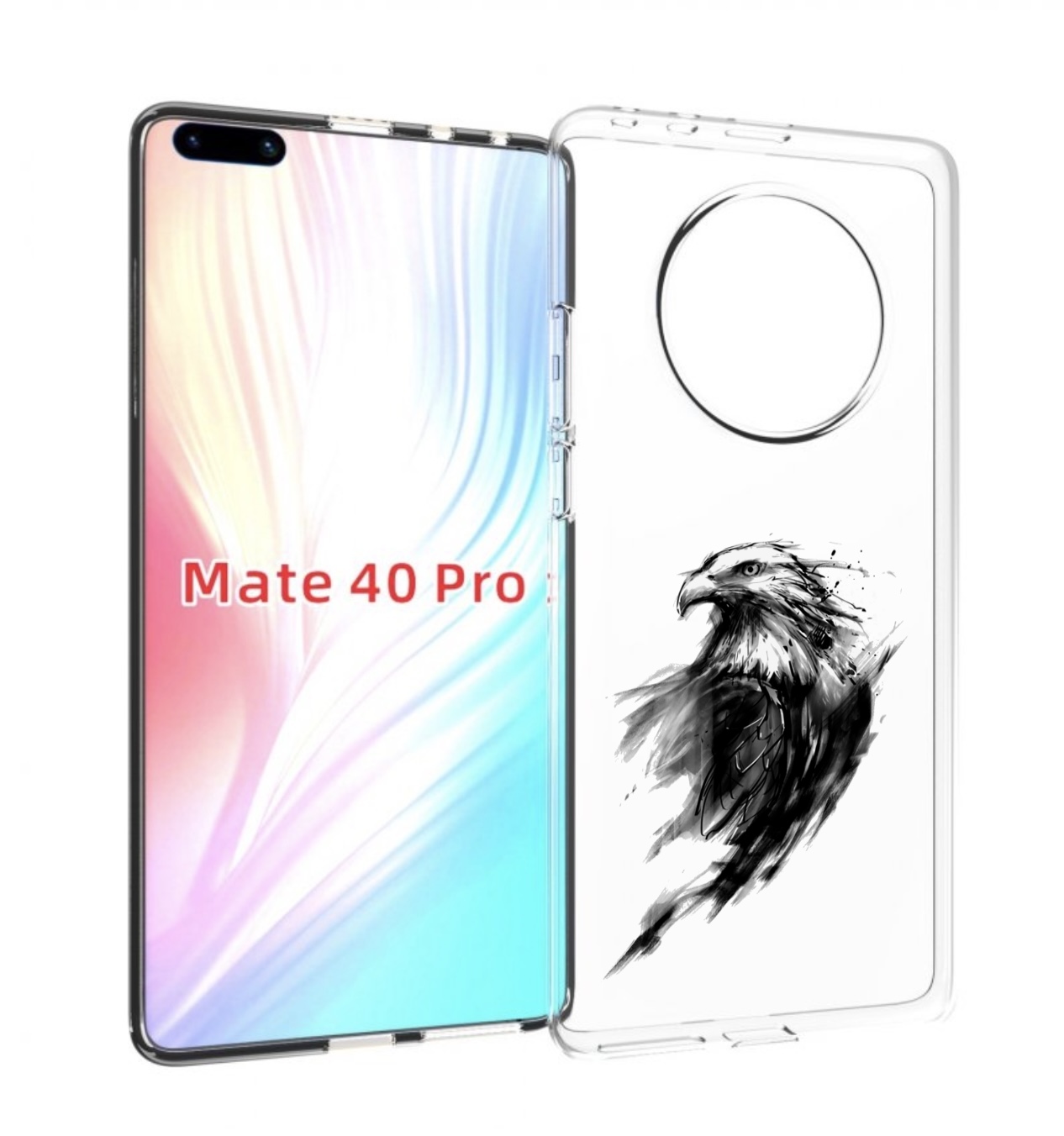 

Чехол MyPads чб птица для Huawei Mate 40 Pro (NOH-NX9), Прозрачный, Tocco
